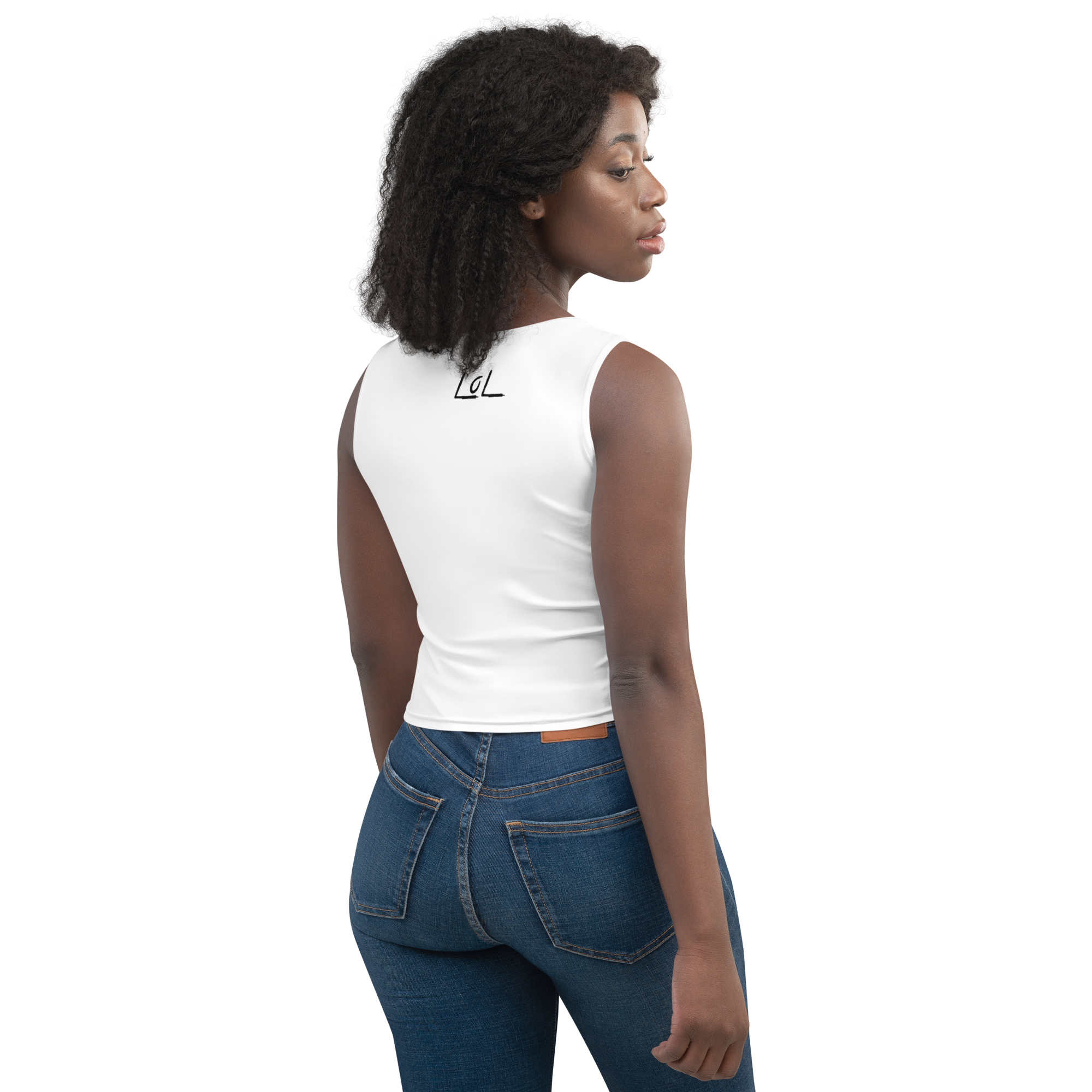 The LoL Cropped Tank Top (Wht/Blk)