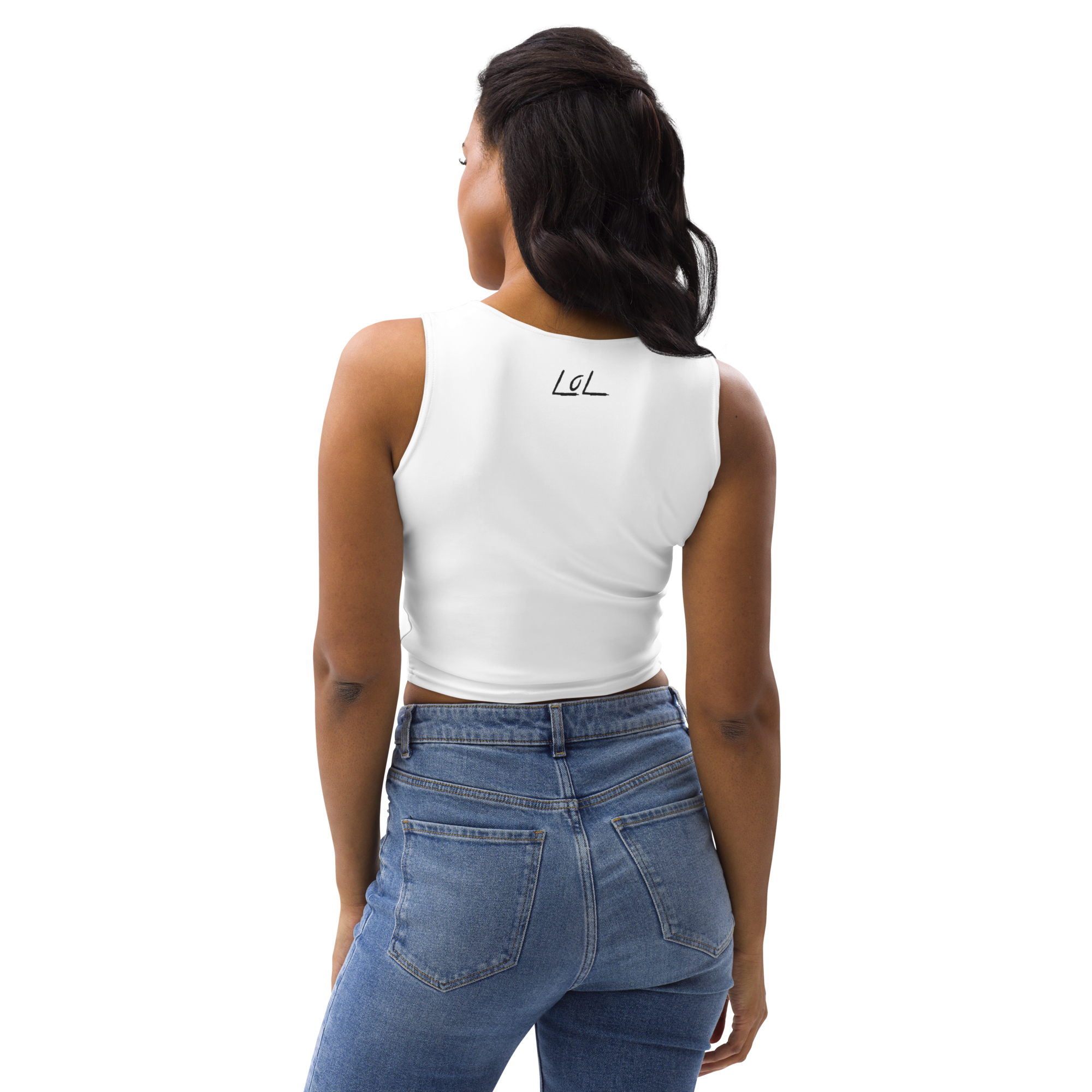 The LoL Cropped Tank Top (Wht/Blk)