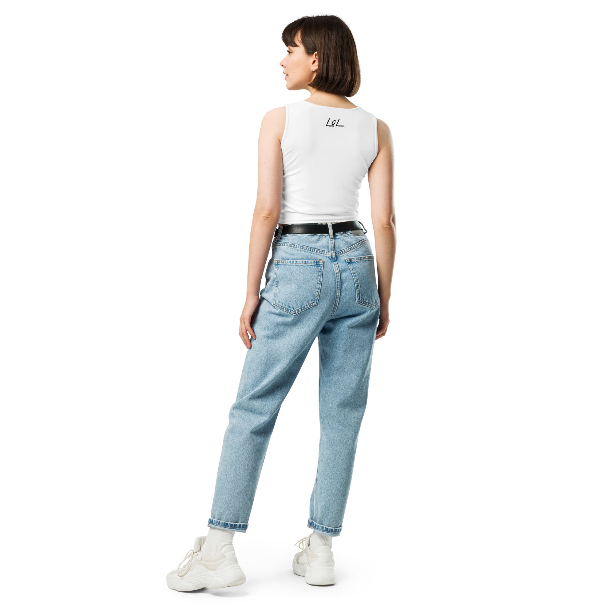 The LoL Cropped Tank Top (Wht/Blk)