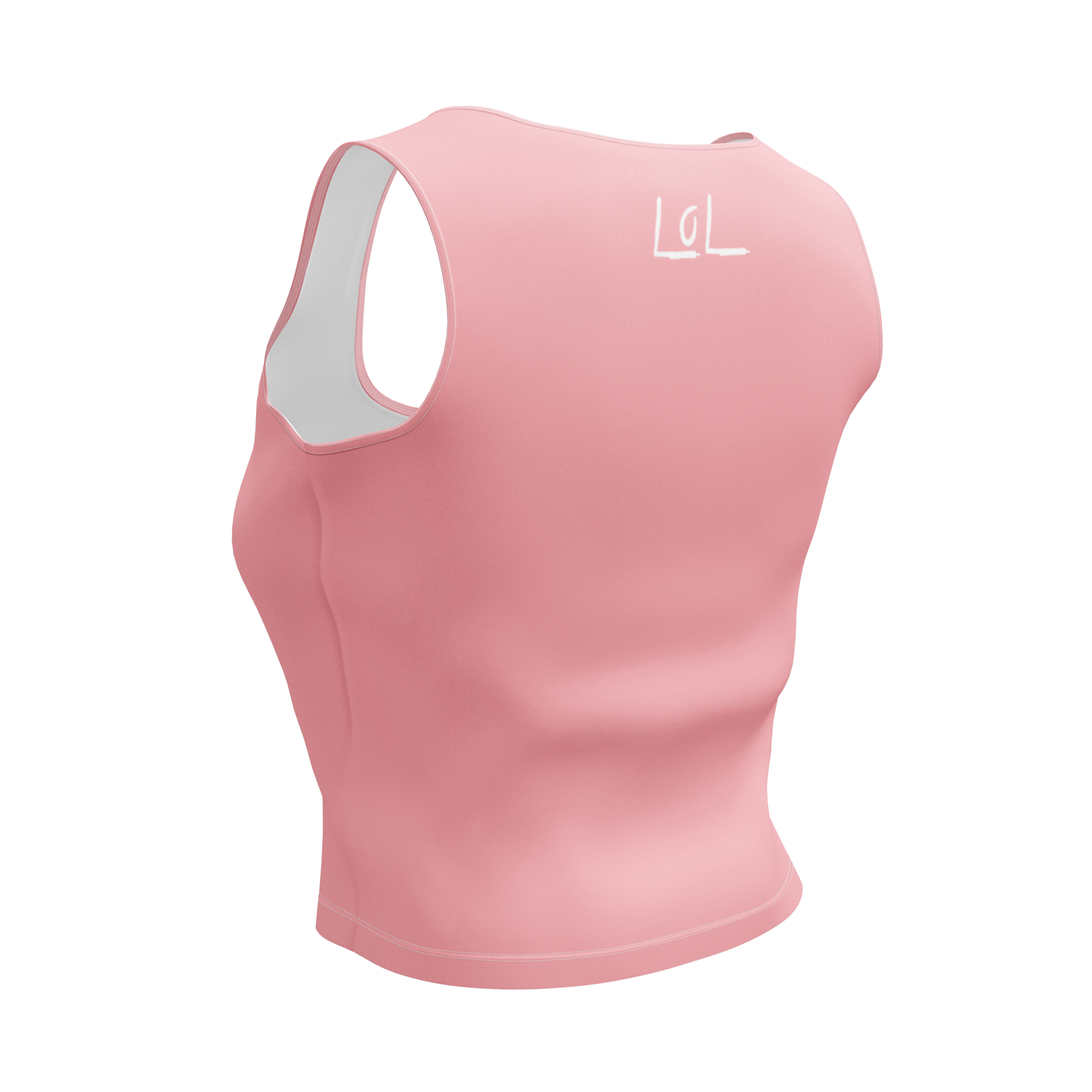 The LoL Cropped Tank Top (Pnk/Wht)