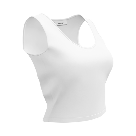 The LoL Cropped Tank Top (White) – Sleek, Comfortable, and Designed for Women Who Move with Confidence