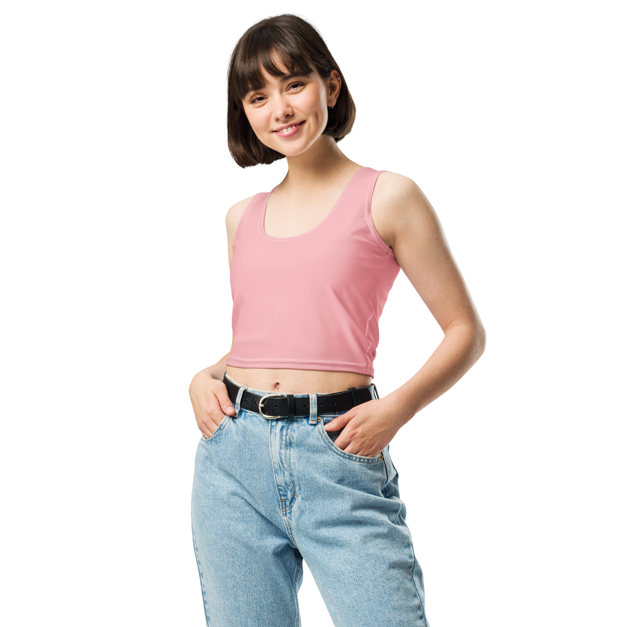 The LoL Cropped Tank Top (Pnk/Wht)