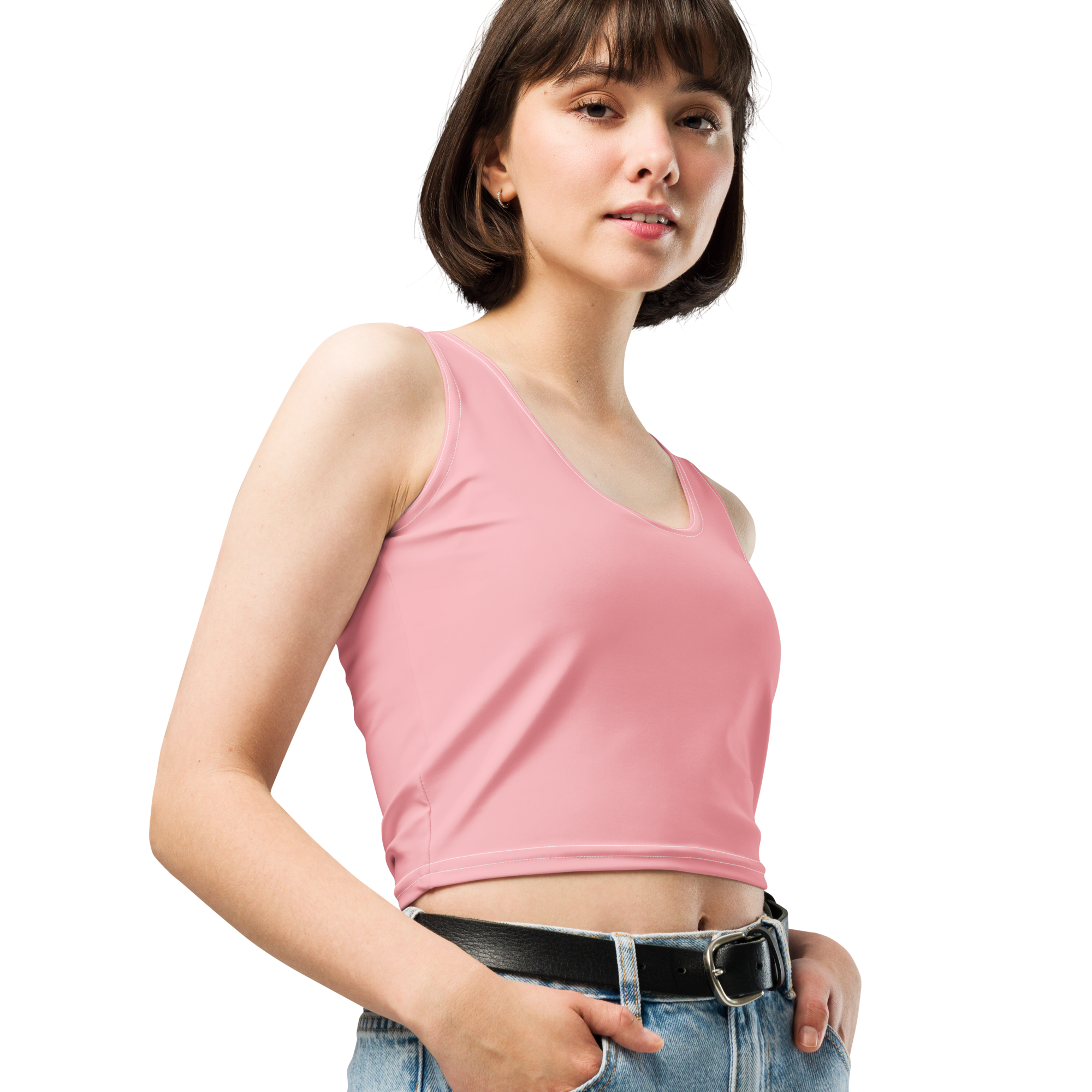 The LoL Cropped Tank Top (Pnk/Wht)