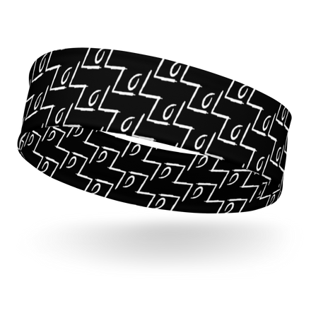 The LoL Headband (Black) – Soft, Stretchy, and Styled with All-Over LegendofLinc Print