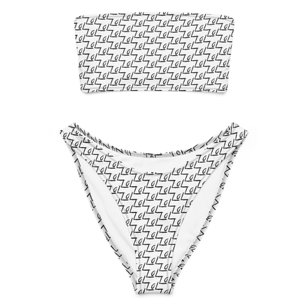 The LoL Bandeau Bikini (White) – Soft, Stretchy, and Effortlessly Flattering