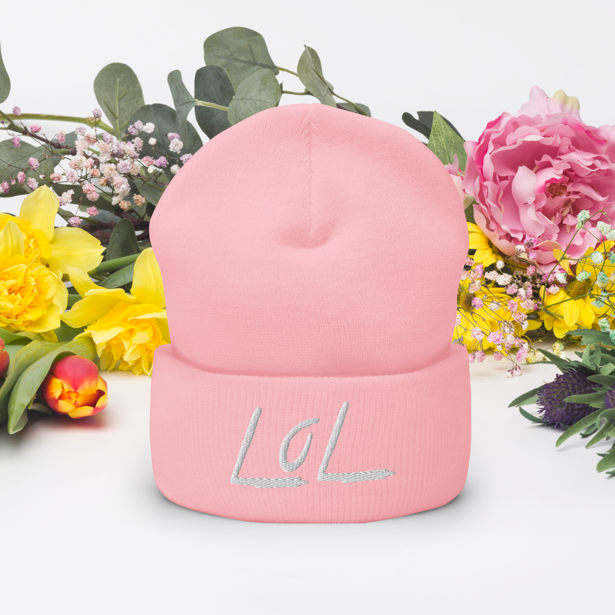 The LoL Beanie (Pink/Wht)