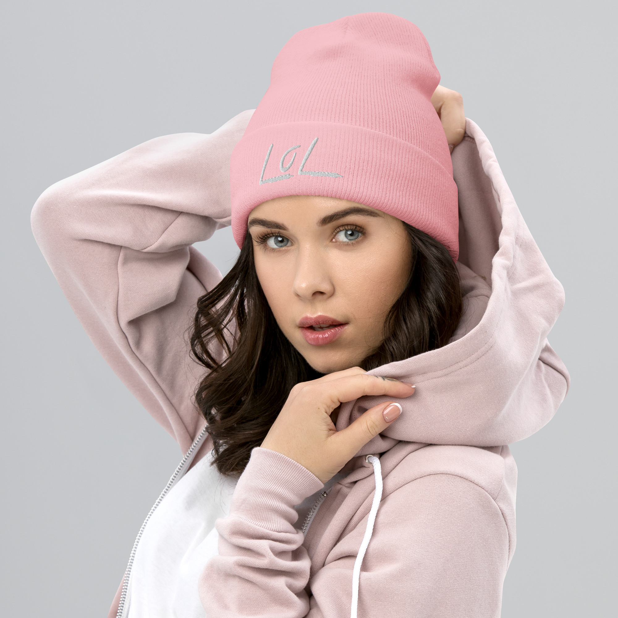 The LoL Beanie (Pink/Wht)