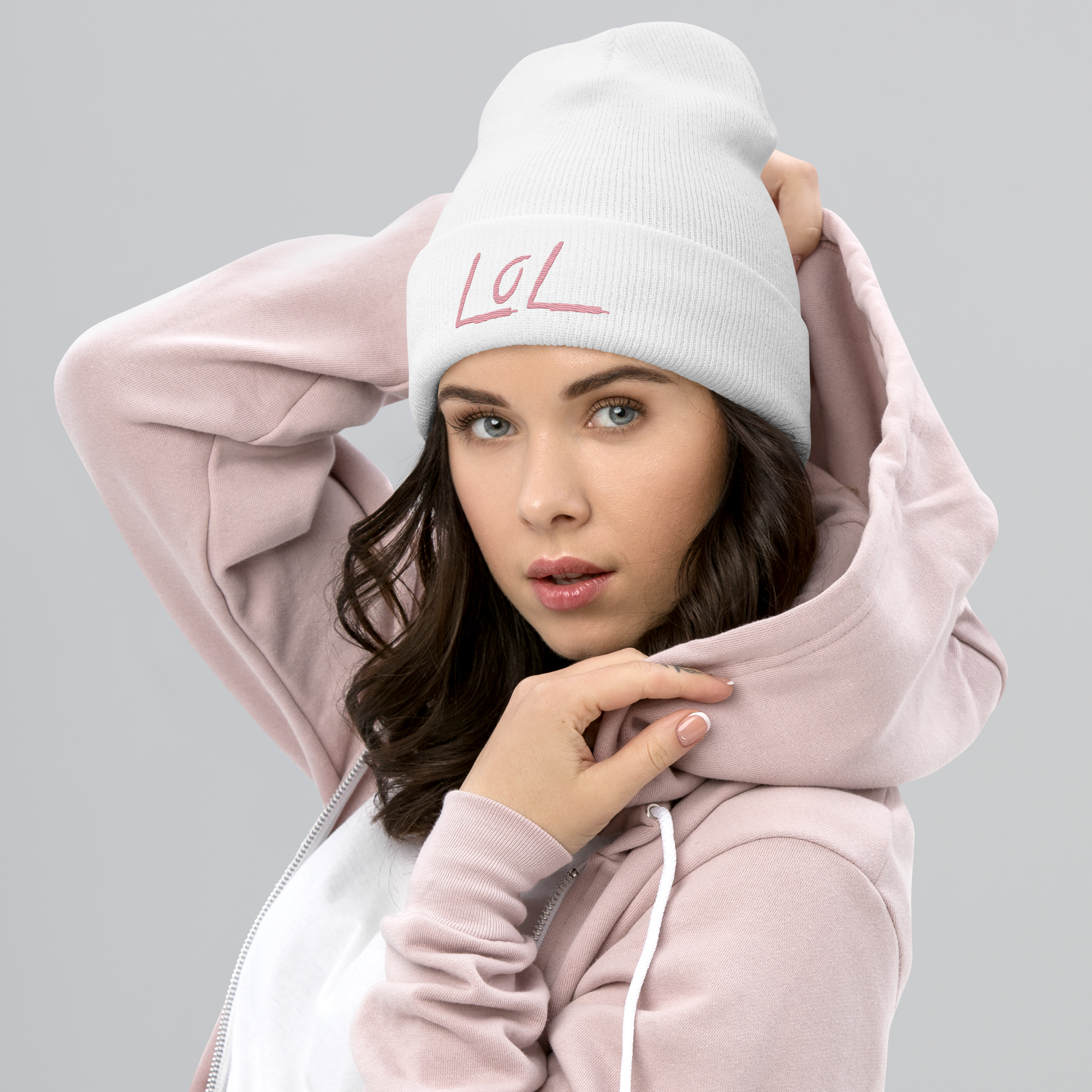The LoL Beanie (Wht/Pink)