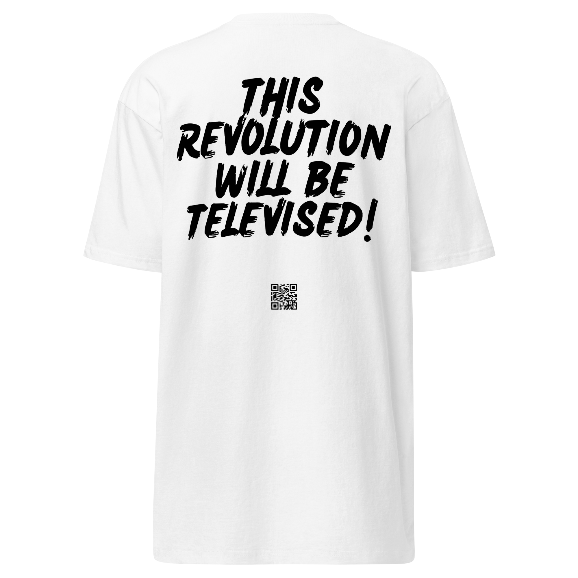 Back view of white LegendofLinc t-shirt with black LegendofLinc slogan design